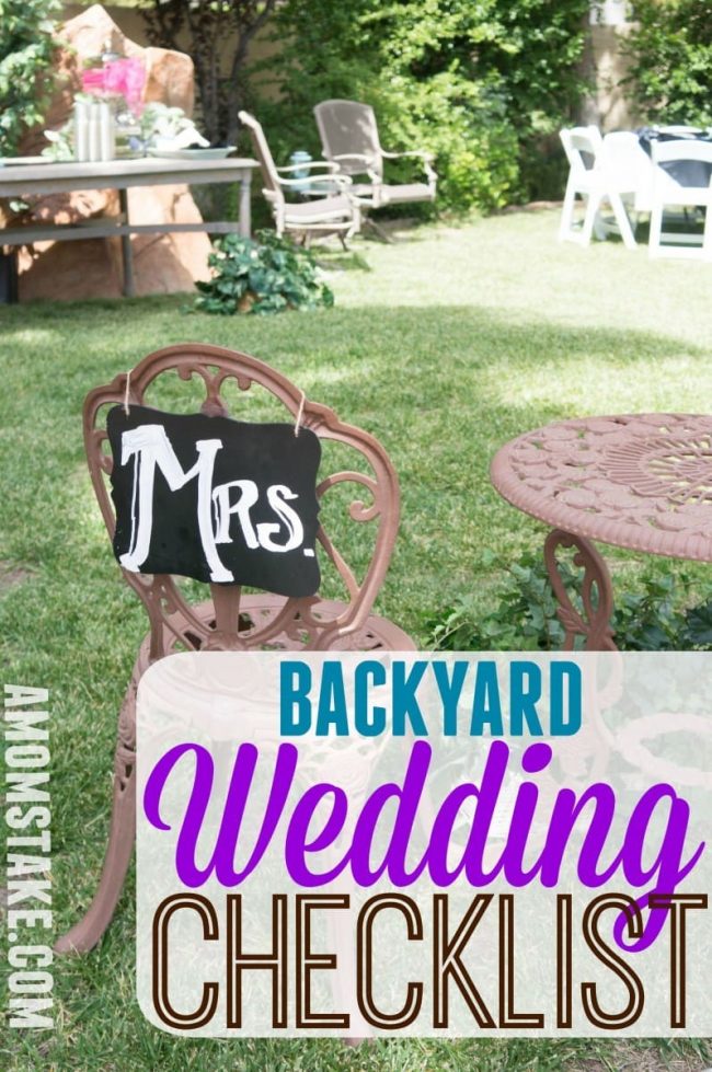 DIY Backyard Wedding Checklist - A Mom's Take