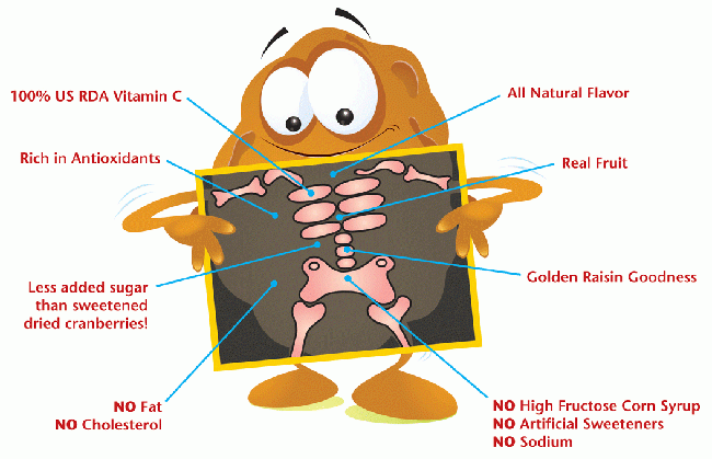 Raisels Flavored Raisins Review NRC 050 Raisel XRay Illustr