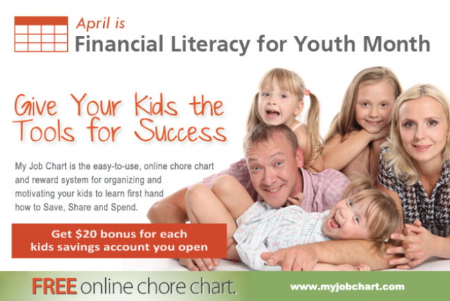 April is Financial Literacy for Youth Month! See how My Job Chart can help! jobchart