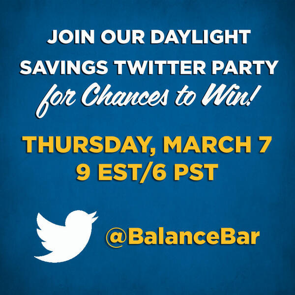 What Will You do With Your #ExtraHour? Balance Bar Twitter Party Tonight!