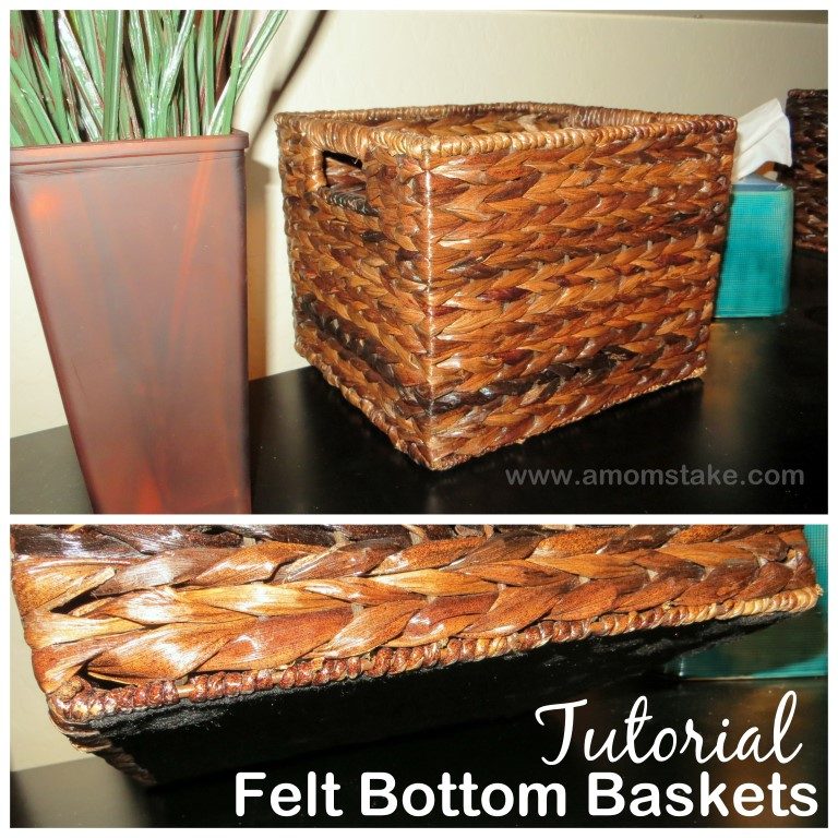 Felt Bottom Wicker Baskets Tutorial