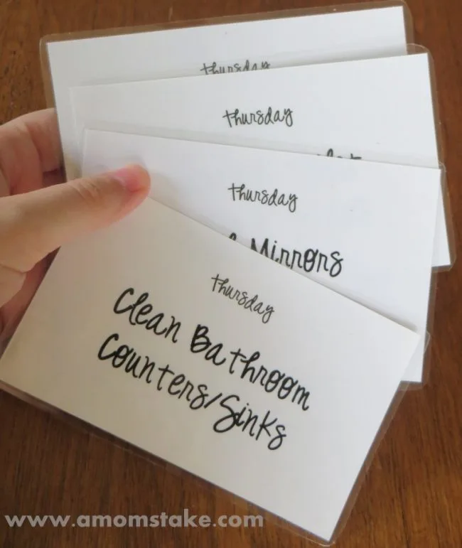 Simple chore cards to track your daily jobs and to-do's visually