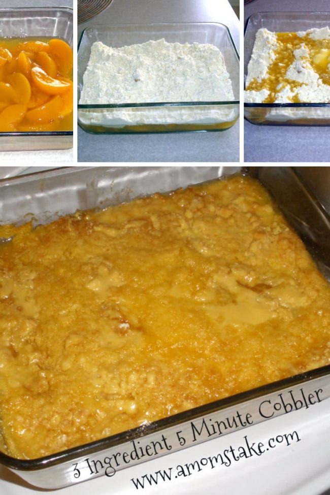 3 Ingredient Peach Cobbler with Cake Mix (in 5 minutes!) cobbler1
