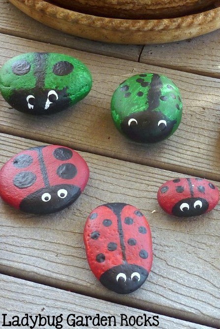 Ladybug Garden Rocks