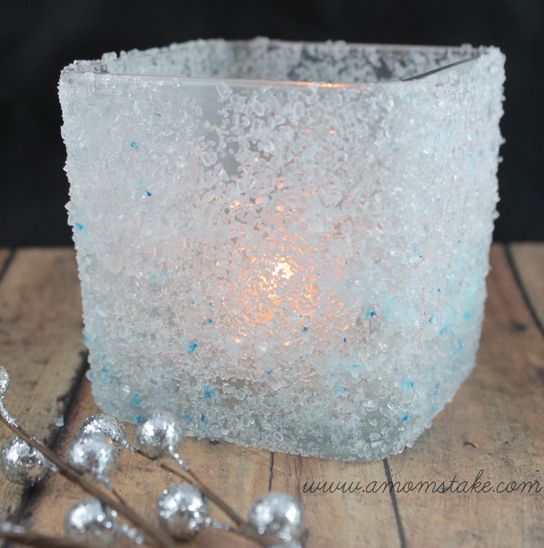 DIY Frosted Candle Holder