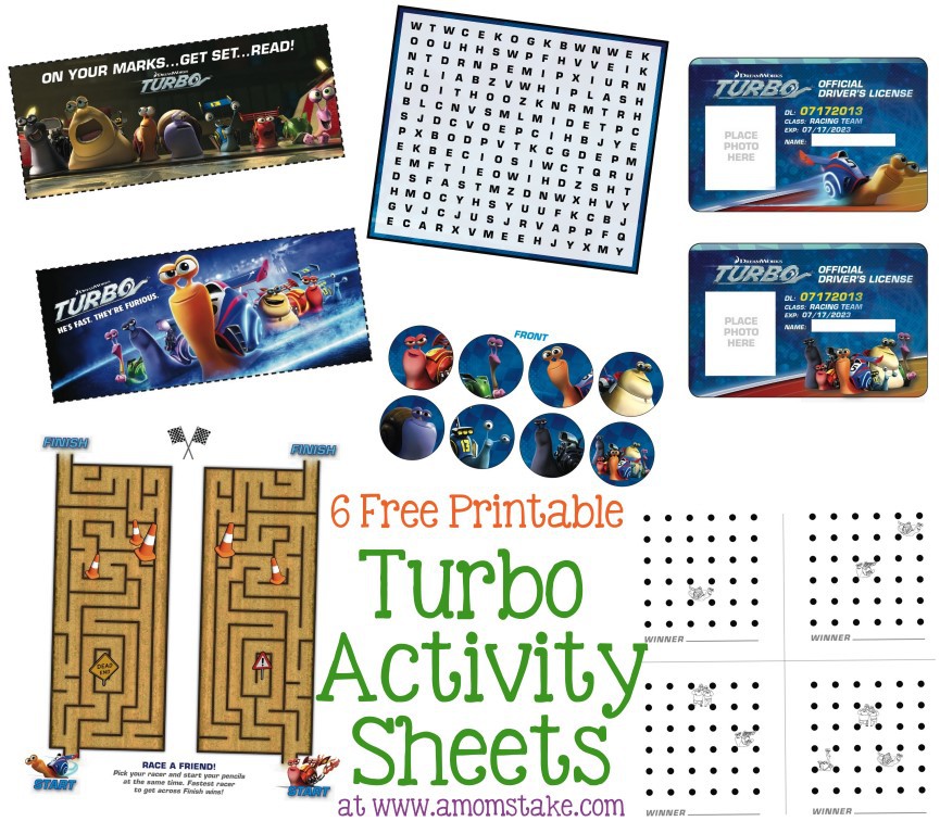 Turbo Activity Sheets