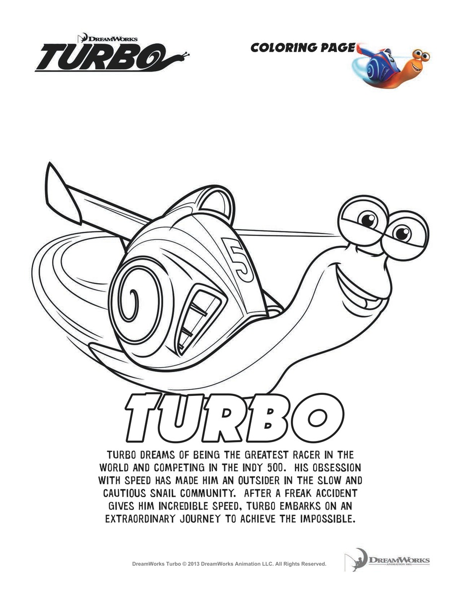 Turbo Coloring Page