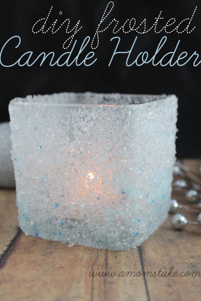 24 Neighbor Christmas Gifts DIY Frosted Candle Holder4x6