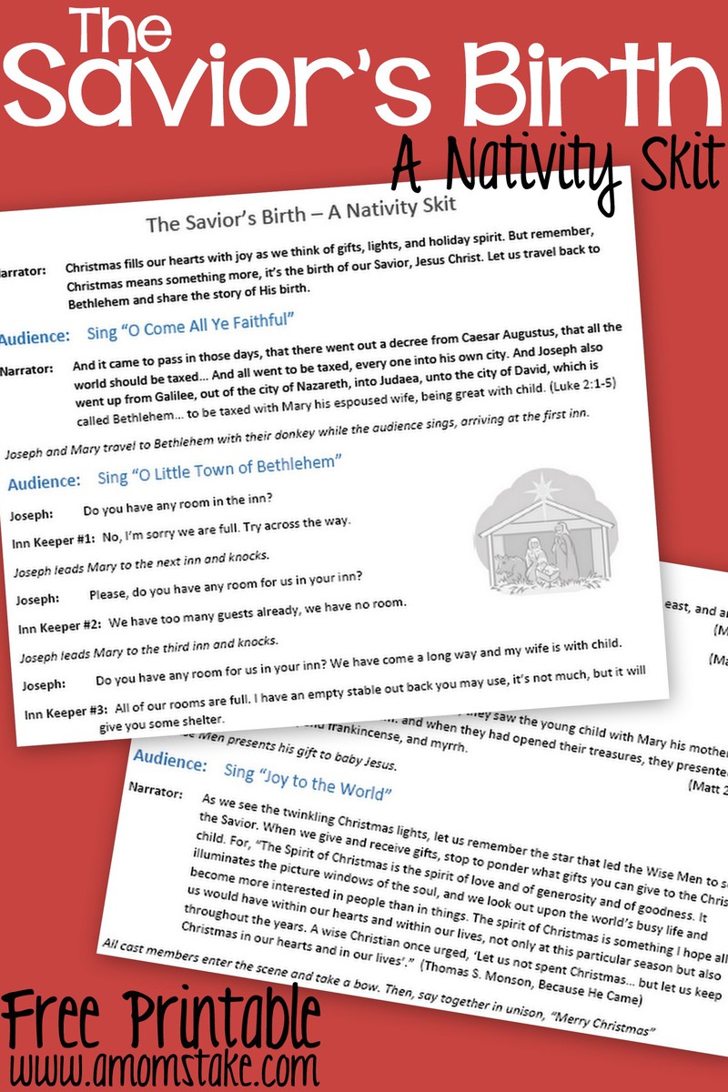 The Savior’s Birth: A Nativity Skit Script with Music – Free Printable! 3 The Savior's Birth - A Nativity Skit