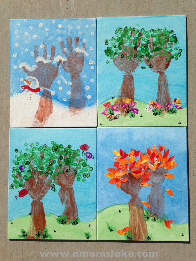 Seasons of Love Handprint Art - A Mom's Take