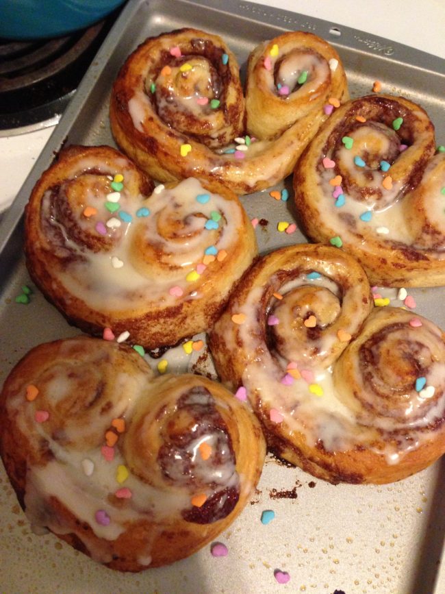 Heart Cinnamon Rolls - 6 Fun Traditions for Valentine's Day with your Kids #ValentinesDay