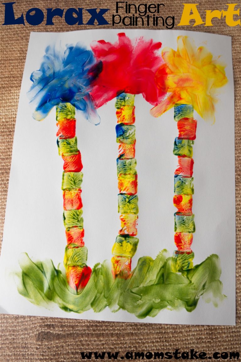 Lorax Trees Finger Painting Art