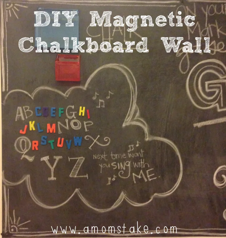 Kids Chalkboard And Magnet Wall Diy A Mom S Take - Diy Magnetic Chalkboard Wallpaper