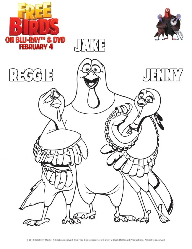 Free Birds Coloring Page