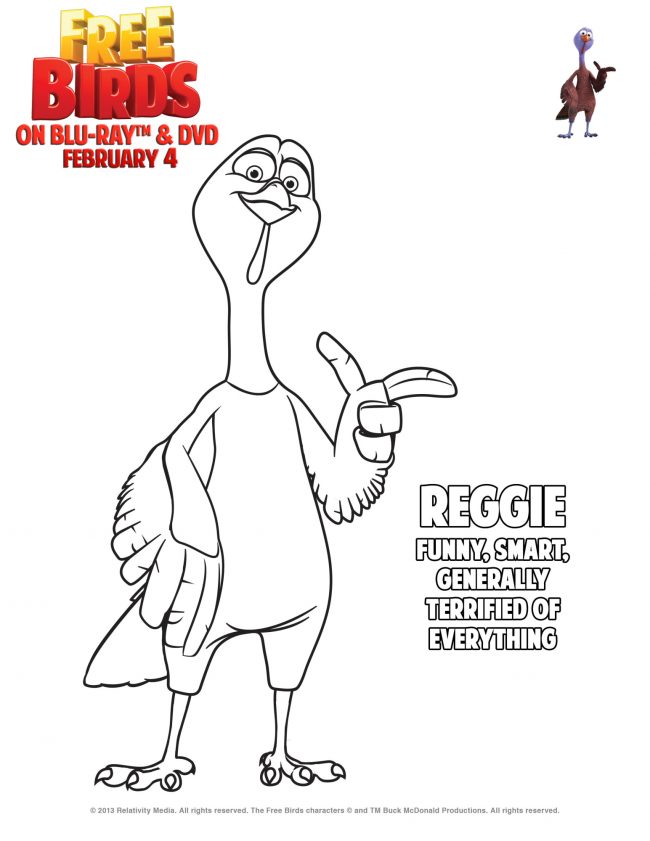 Reggie Free Birds Coloring Page