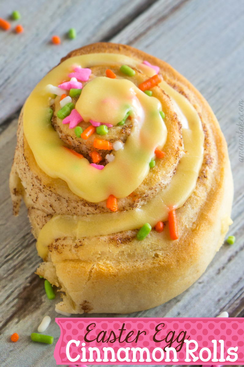 Spring Easter Egg Cinnamon Rolls