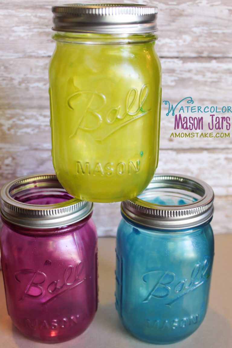 DIY Watercolor Mason Jars