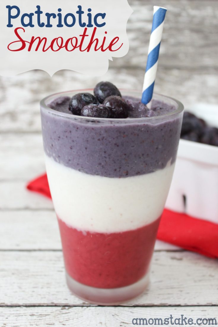 Patriotic Layered Smoothie Recipe for the 4th of July patriotic smoothie recipe