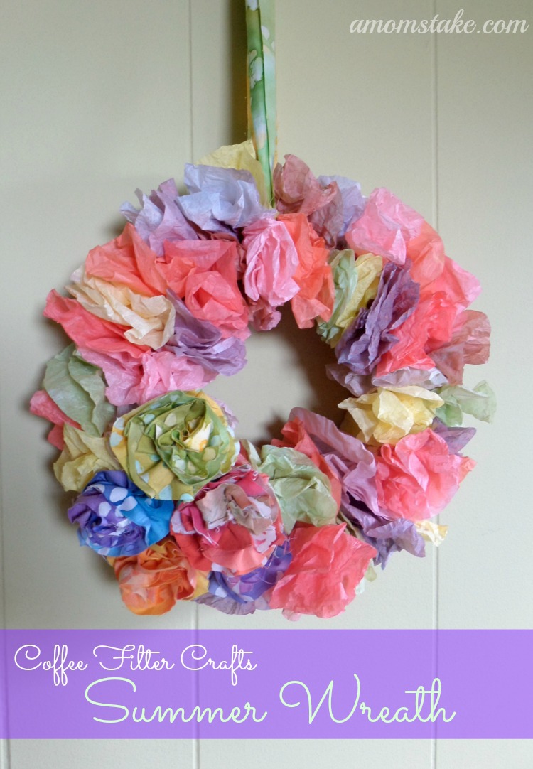 Coffee Filter Crafts - Summer Wreath