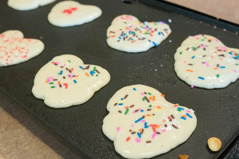 Sprinkle Heart Pancakes