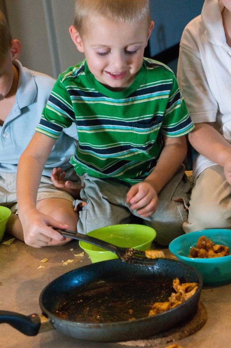 Easy Taco Salad with kids