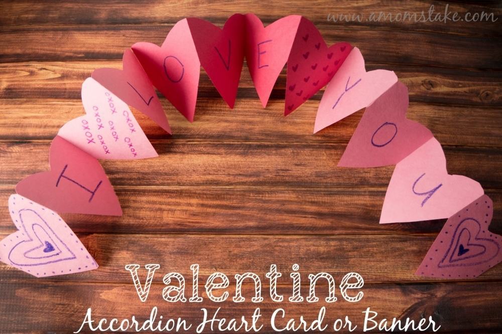 How to make an easy Valentine accordion hearts card.This is a really easy homemade Valentine's Day card to make that looks cute!
