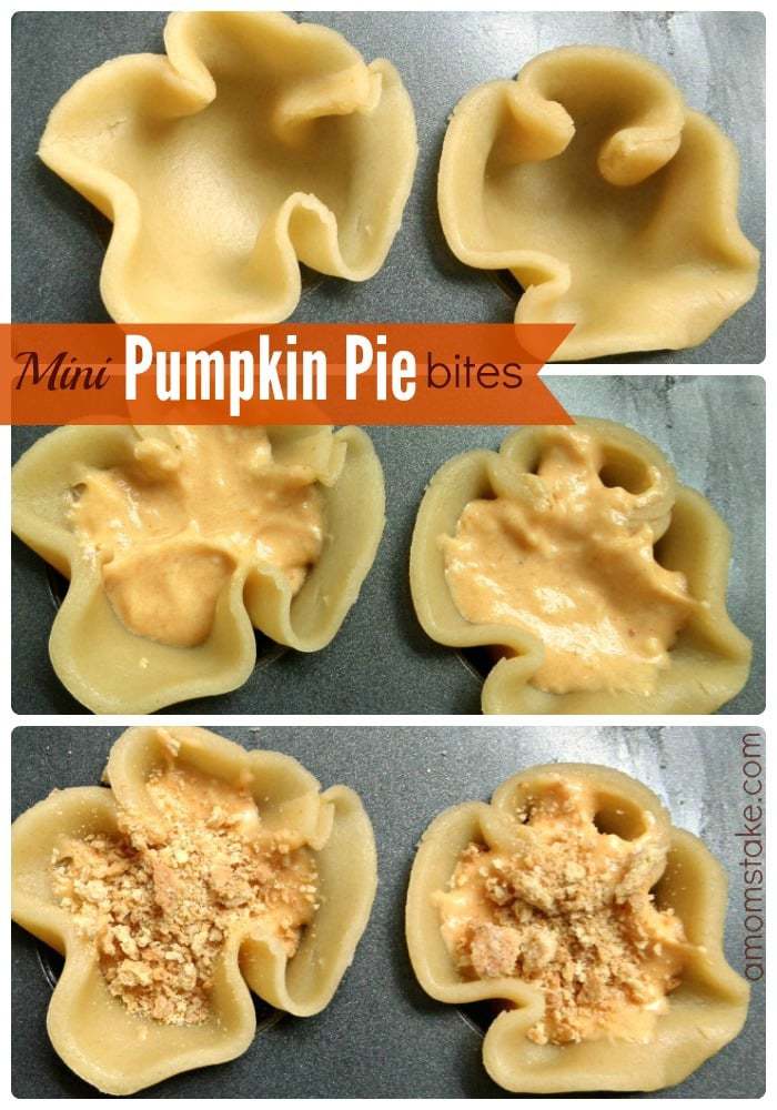 Making pumpkin pie bites