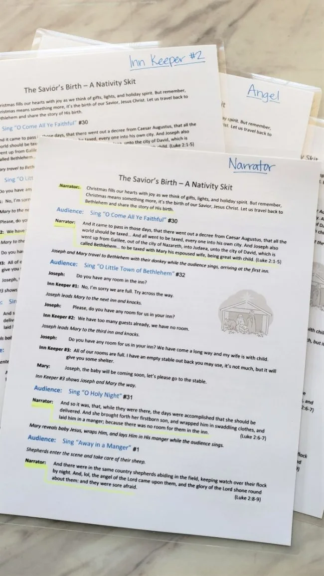 The Savior's Birth: A Nativity Skit Script with Music – Free Printable! - A  Mom's Take