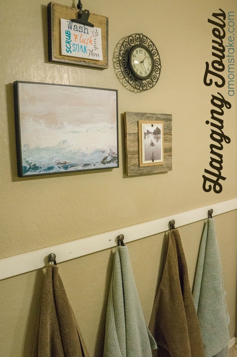 DIY Hanging Bathroom Towels - A Mom's Take