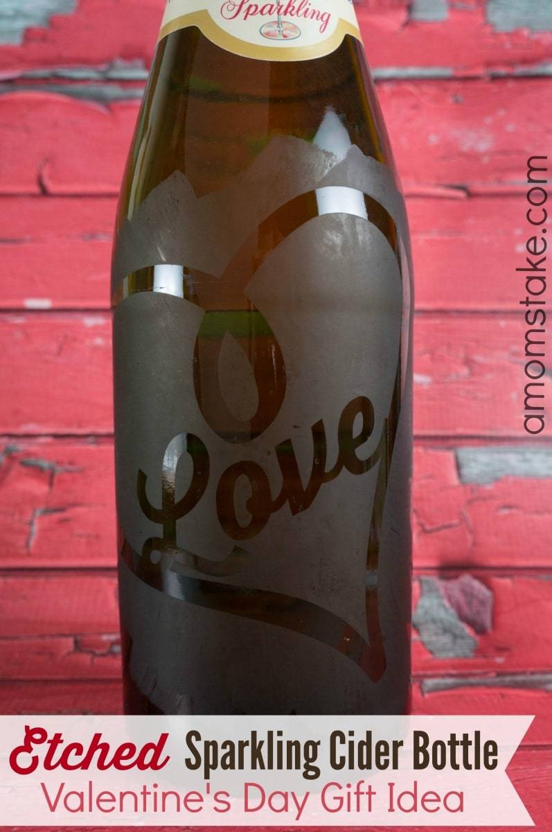 Etched Sparkling Cider Bottle