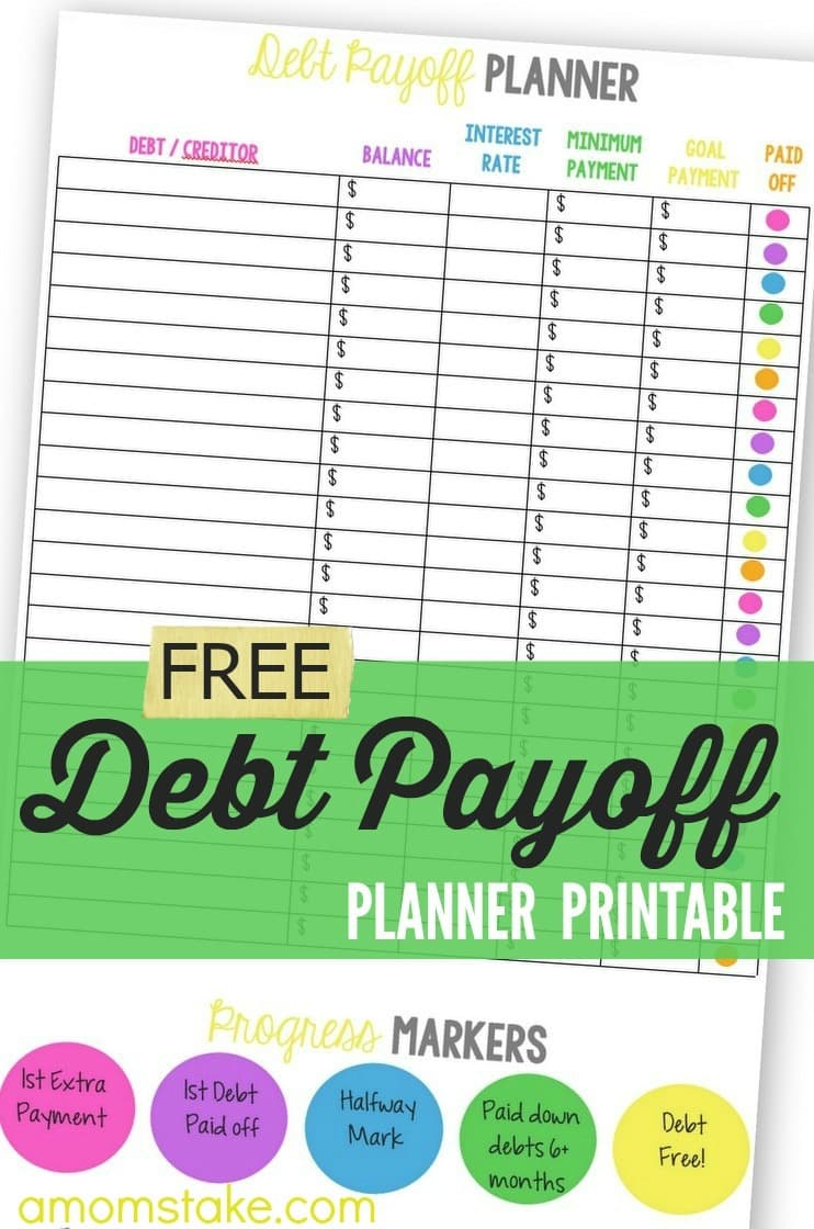 Debt Payoff Planner Worksheet A Mom's Take