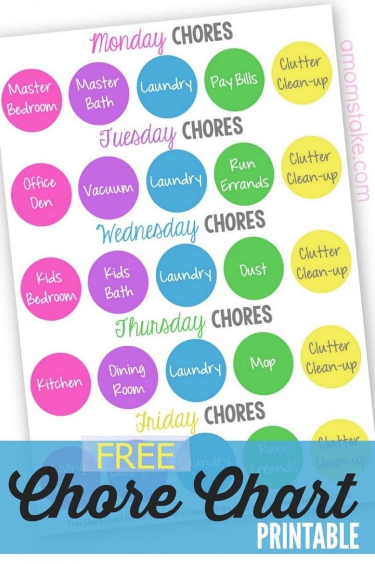 Weekly Chore Chart Printable