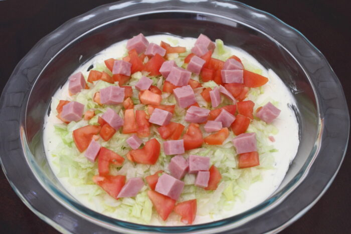 Chef Salad Dip Recipe chef salad dip in process 2
