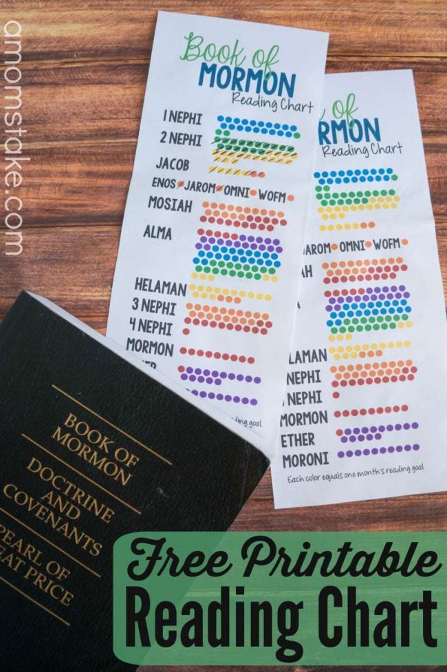 printable Book of Mormon Reading Chart