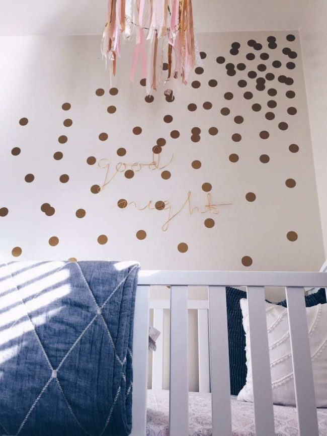 gold and pink nursery
