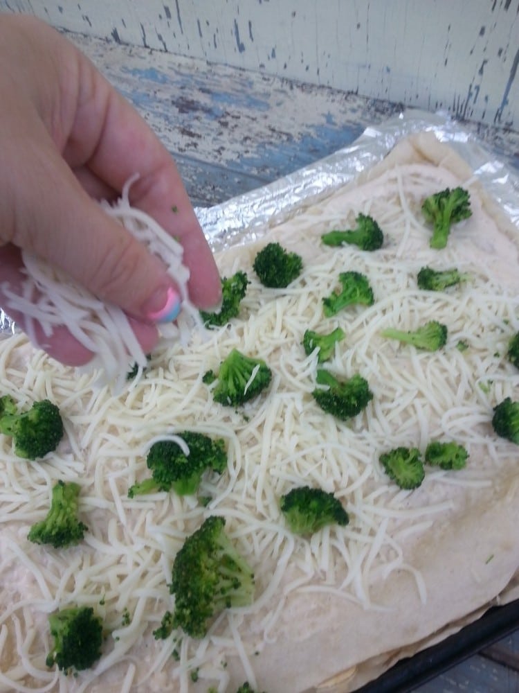 Inside Out Broccoli Pizza