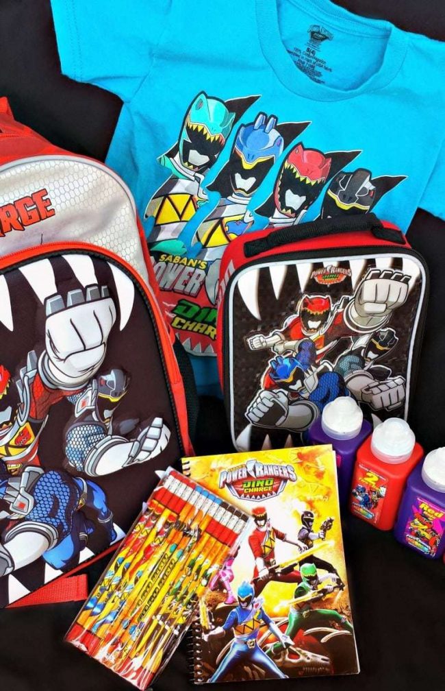 Back to school Power rangers Dino Charge backpack package
