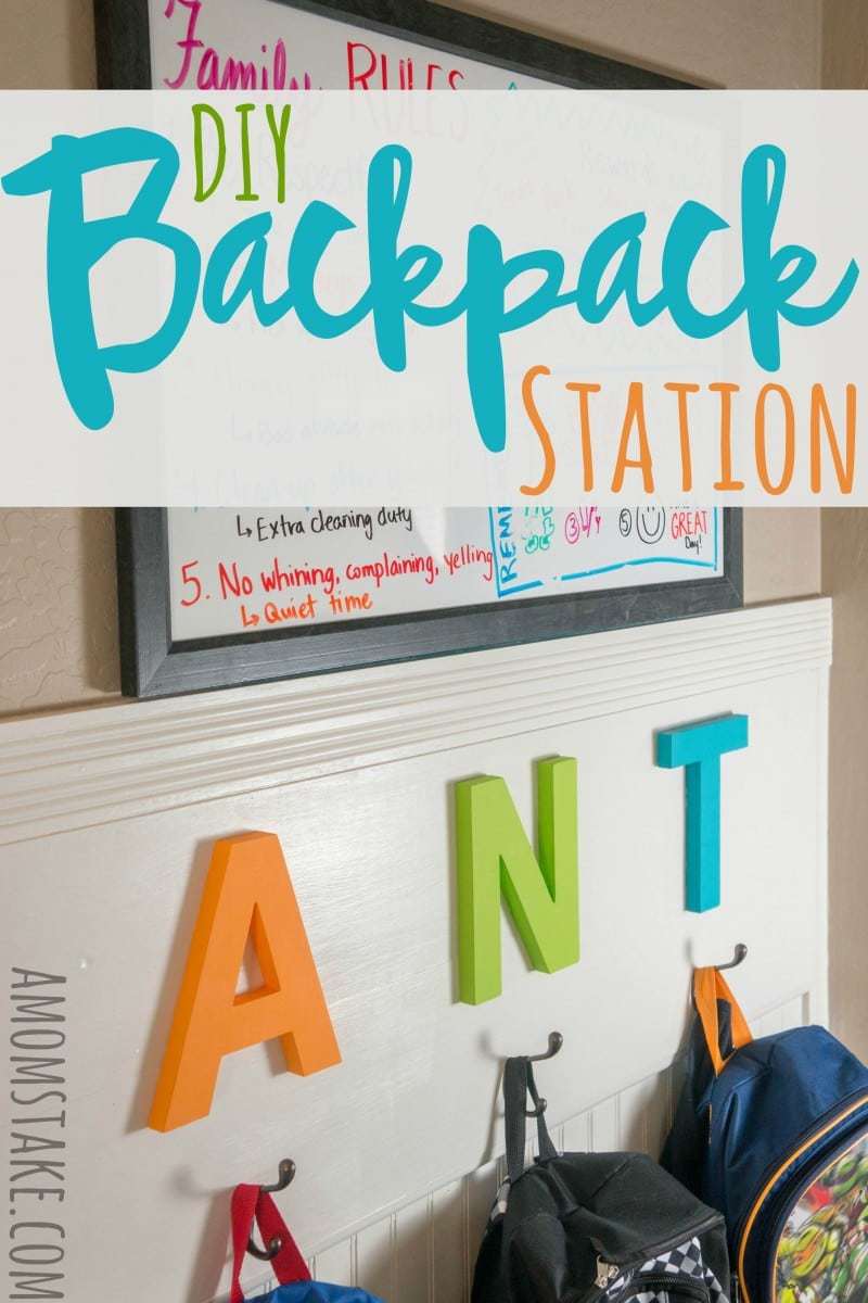 DIY Backpack Station - A Mom's Take