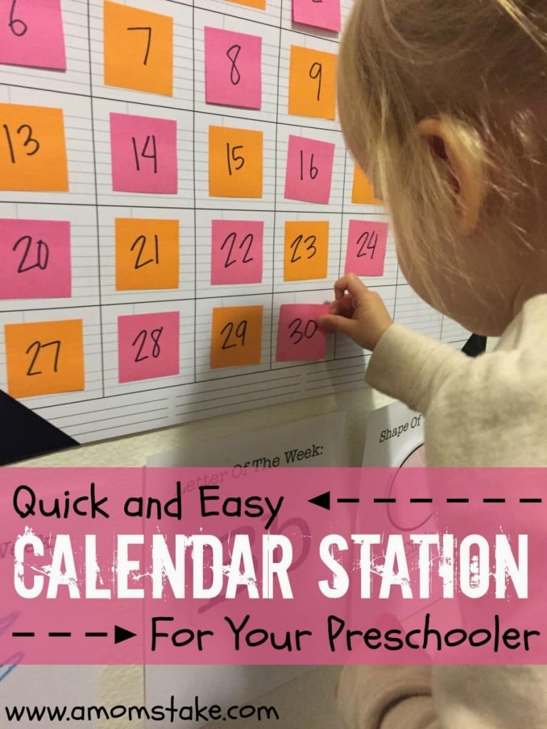 Quick and Easy Preschool Calendar Station