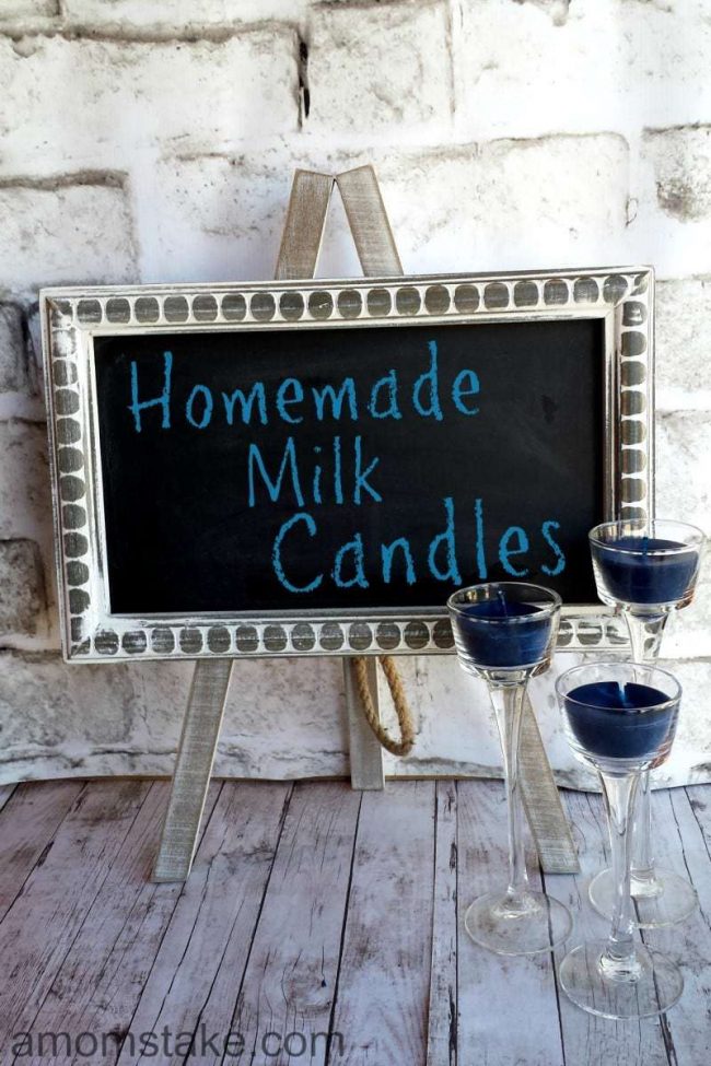 Homemade candles made from real milk