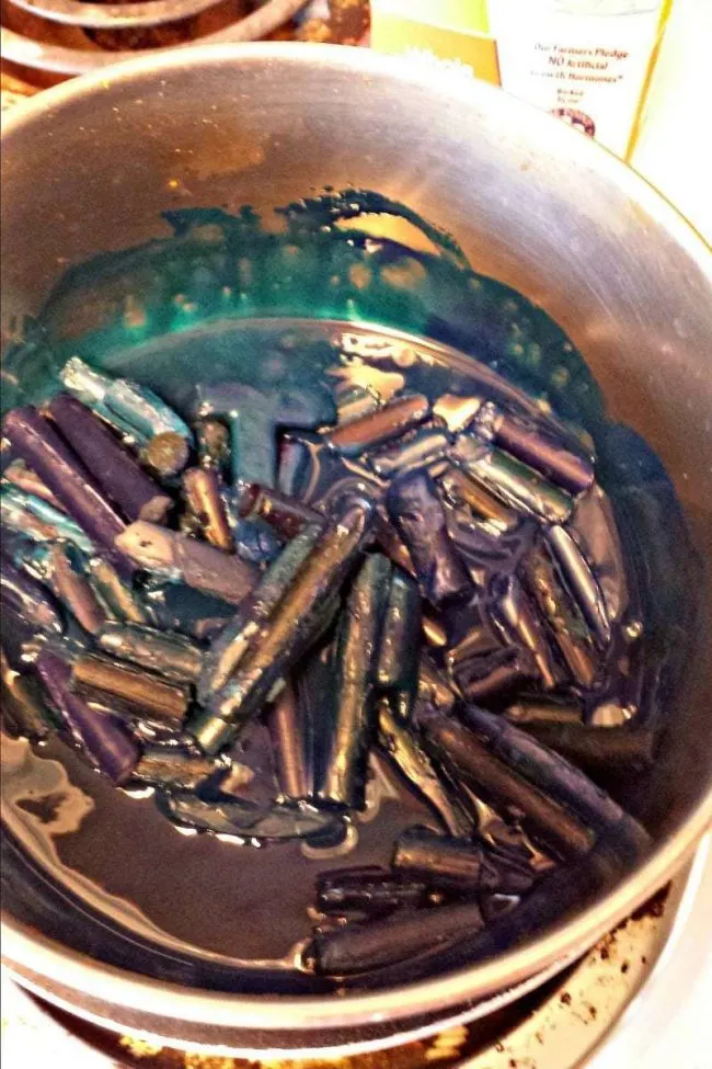 Re-use old crayons and turn into candles