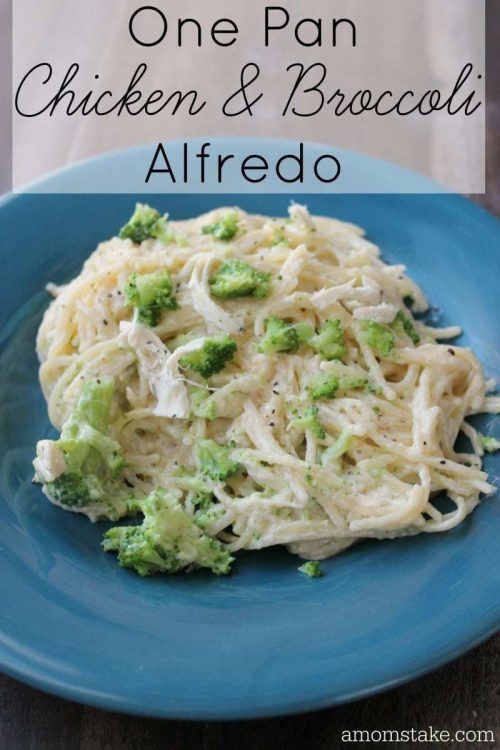 One Pan Chicken and Broccoli Alfredo - A Mom's Take
