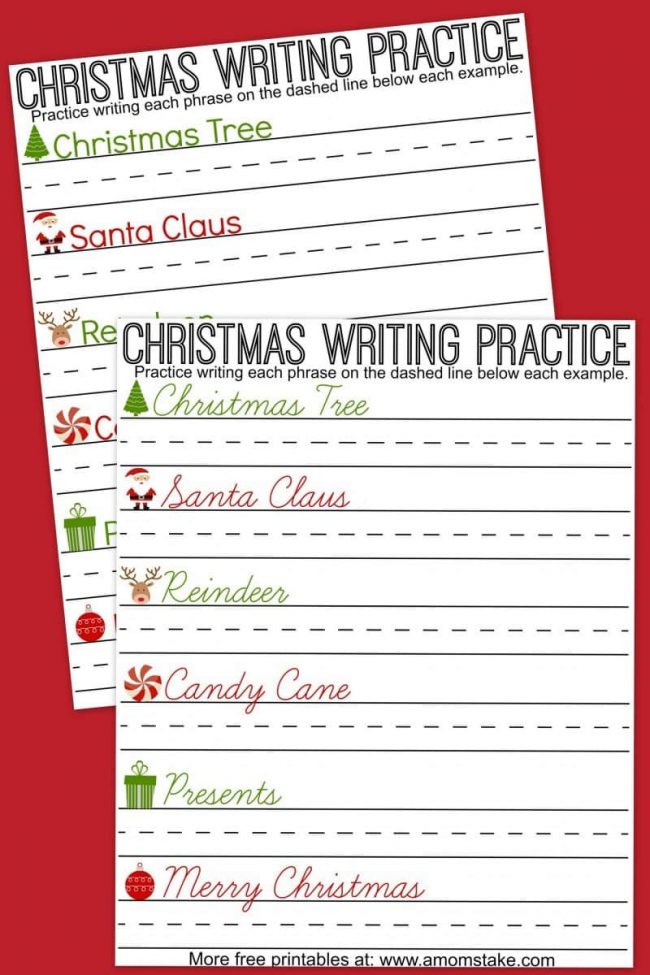 Christmas-Handwriting worksheet