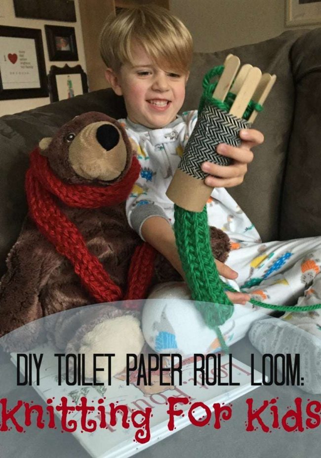 Toilet Paper Roll Loom - Knitting for Kids