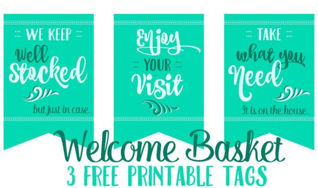 Grab these 3 free printable tags perfect to add to a welcome basket for out of town guests that visit for the holidays.