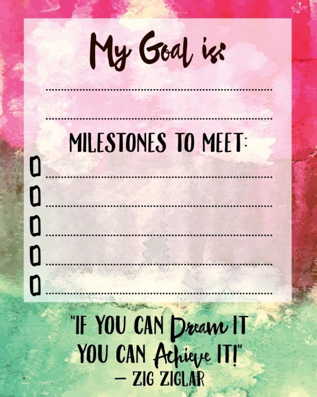 Goals Printable