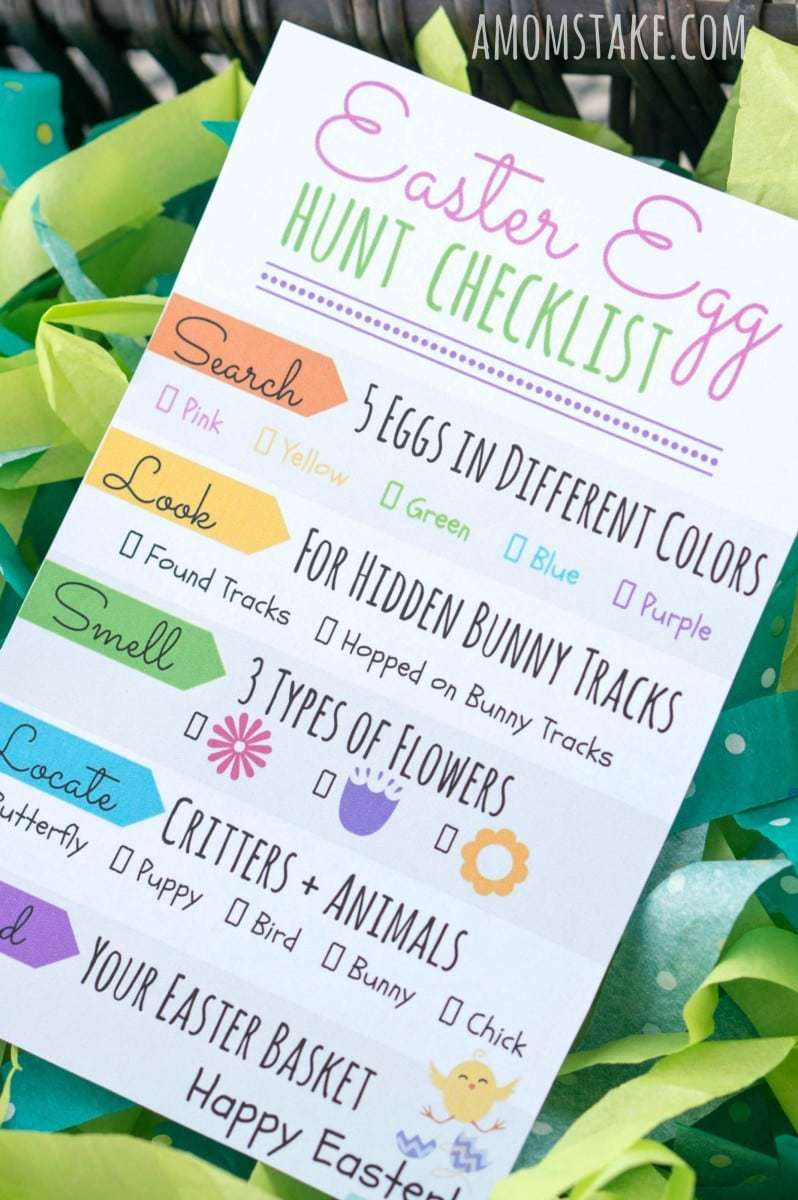 Printable Easter Egg Hunt Checklist A Mom S Take