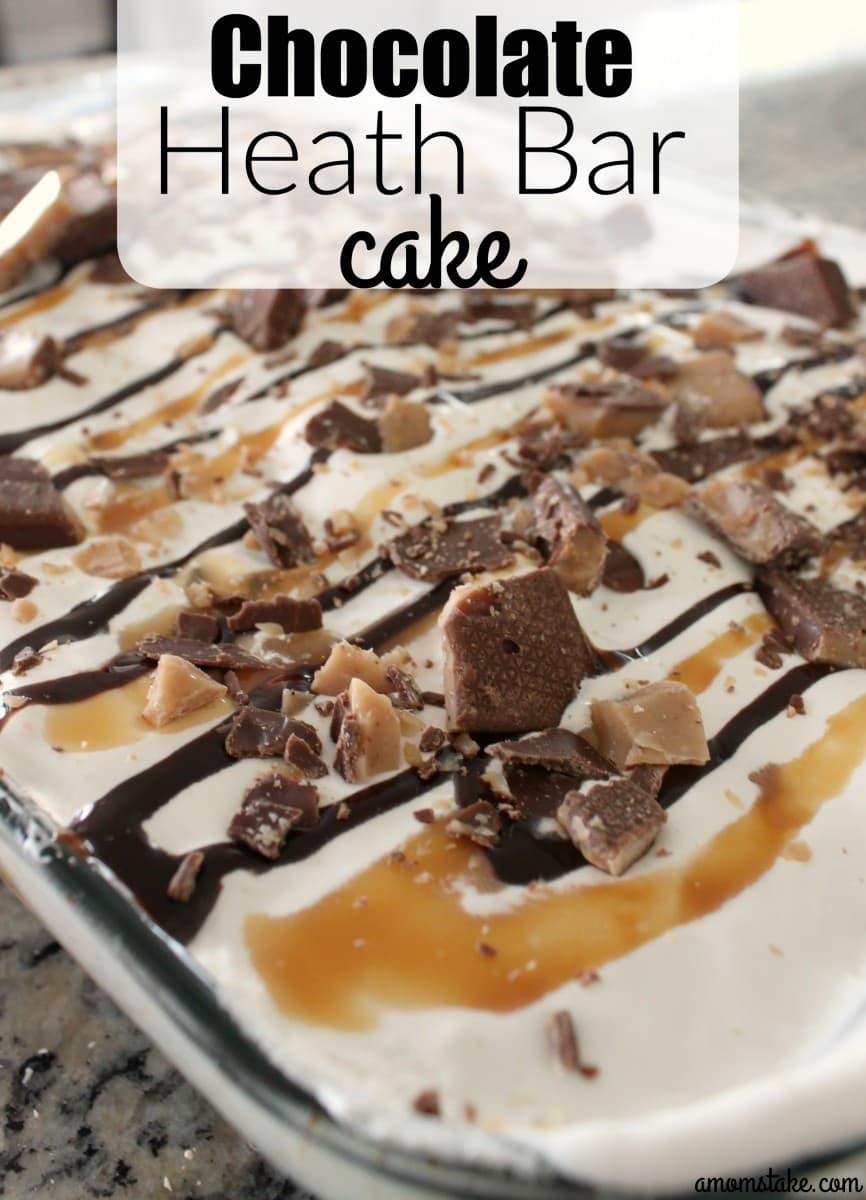 chocolate heath bar cake