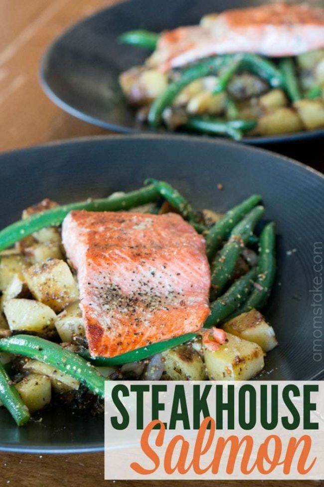 Chef inspired Steakhouse salmon recipe is going to take up your cooking to the next notch! We used this recipe for a fun cooking date night at home for just the two of us. Sharing tips on how to recreate the dish and your own at home date night with your sweetheart or add another couple for a group date!