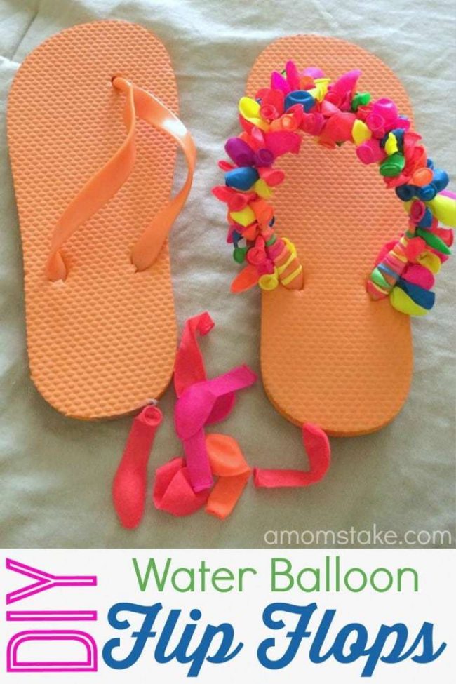 diy water balloon flip flops